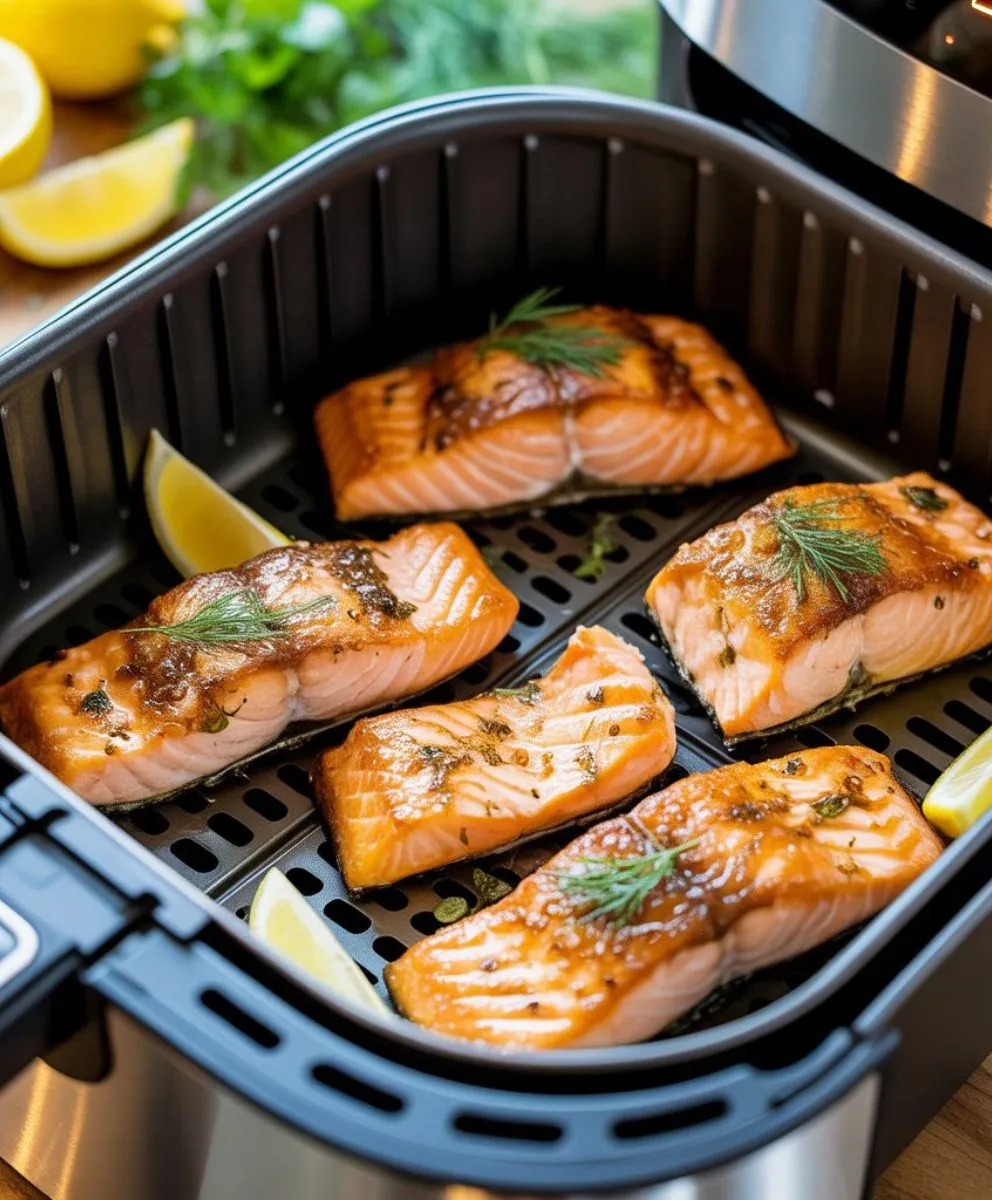 Lachs aus der Heißluftfritteuse 
